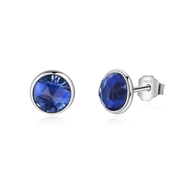 BAMOER Popular 925 Sterling Silver April Birthstone Droplets, Rock Crystal Stud Earrings For Women Fashion Jewelry PAS498