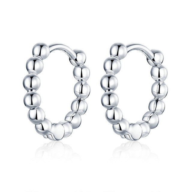 bamoer Simple Minimalist Ear Hoops  925 Sterling Silver Allergy Free Women Hoop Earrings Fashion Jewelry Mode Bijoux 12MM SCE804