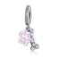 BAMOER Fashion New 925 Sterling Silver Animal Dog Footprint & Dog Bone Pendant Charm fit Women Bracelet DIY Jewelry SCC452