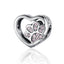 WOSTU 100% Authentic 925 Sterling Silver Heart Shape Charm Beads Fit Brand Charm Bracelet DIY Original Silver Jewelry