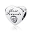 WOSTU 100% Authentic 925 Sterling Silver Heart Shape Charm Beads Fit Brand Charm Bracelet DIY Original Silver Jewelry