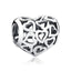 WOSTU 100% Authentic 925 Sterling Silver Heart Shape Charm Beads Fit Brand Charm Bracelet DIY Original Silver Jewelry