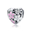 WOSTU 100% Authentic 925 Sterling Silver Heart Shape Charm Beads Fit Brand Charm Bracelet DIY Original Silver Jewelry