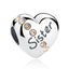 WOSTU 100% Authentic 925 Sterling Silver Heart Shape Charm Beads Fit Brand Charm Bracelet DIY Original Silver Jewelry