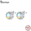 bamoer 925 Sterling Silver Round Moon Stone Stud Earrings for Women Magic  Crown Ear Stud Jewelry Brincos 2020 New SCE877