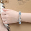 NEW Silver Plated Exquisite Glass Bead Bracelet With Safety Chain Luxury Strand Bracelet Jewelry PA1833
