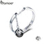 BAMOER Hot Sale Authentic 925 Sterling Silver Tears Of Flowers Dangle Open Finger Rings for Women Sterling Silver Jewelry SCR314