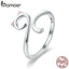 BAMOER Hot Sale Authentic 925 Sterling Silver Naughty Cat Nail Pussy Open Size Finger Ring for Women Party Ring Jewelry SCR341