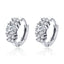 BAMOER 925 Sterling Silver Crystal Round Circle Clear Cubic Zircon Hoop Earrings for Women Sterling Silver Jewelry SCE485