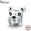 BAMOER 100% 925 Sterling Silver Lovely Animal Schnauzer Dog Charm Beads fit Women Charm Bracelets & Necklaces DIY Jewelry SCC835