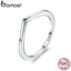 BAMOER 2018 New Authentic 925 Sterling Silver Shining Wish Female Ring Finger Ring for Women Sterling Silver Jewelry Anel PA7647