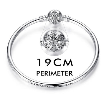 BAMOER Authentic 100% 925 Sterling Silver Snake Chain Heart Bangle & Bracelet Luxury Jewelry PAS904