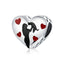 bamoer 925 Sterling Silver Heart Shape Charm for Original Snake 3mm Bracelet Black Enamel and Heart Metal Beads SCC1508