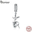 bamoer 925 Sterling Silver Lively Kangaroo Family Mom and Kids Pendant Animal Charm for Original Bracelet 2020 New BSC259