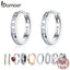 BAMOER Hoop Earrings for Women Trendy Styles 925 Sterling Silver Minimalist Simple Ear Hoops Silver Anti-allergy Fashion Jewelry