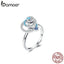 BAMOER Galaxy Star Adjustable Ring Genuine 925 Sterling Silver CZ Universe Planet Finger Ring Luxury Brand Jewelry BSR035