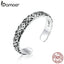 bamoer Vintage European Pattern Adjustable Finger Rings for Women and Men 925 Sterling Silver Punk Style Jewelry SCR657