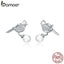 bamoer Pearl Jewelry 925 Sterling Silver Little Bird Stud Earrings for Women Elegant Wedding Statement Jewelry Brincos SCE901