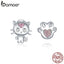 bamoer 925 Silver Cat Paw Stud Earrings for Girl Kids Anti-allergy Jewelry Gifts Sterling Silver Jewelry Bijoux BSE389