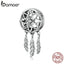 bamoer 925 Sterling Silver Bohemia Style Dream Catcher Feather Clips Charm for Reflexion Belt Bracelet for Women Jewelry SCX115