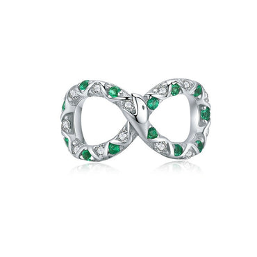 BAMOER Big Charms Real Sterling Silver 925 Infinity Family Forever Clear Crystal Charm for Original 925 Brand Bracelet SCC1146