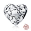 WOSTU Real 925 Sterling Silver Heart Beads Flower Retro Patterns Charms Pendant Fit Original Bracelet Silver 925 Jewelry CQC1323