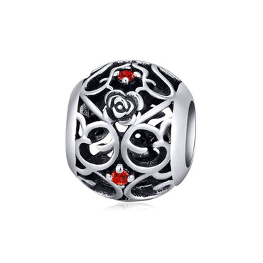 bamoer 925 Sterling Silver Metal Round Beads for Women Jewelry Making Vine Charm fit Original Bracelet DIY Jewelry BSC256