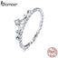 bamoer 925 Sterling Silver Royal Crown Finger Rings for Women Delicate Sparkling CZ Wedding Engagement Band Jewelry 2020 BSR099