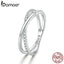 bamoer Silver Rings Intertwined Lines Finger Rings for Women 925 Sterling Silver Fine Jewelry 2020 Plated platinum BSR138