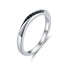 BAMOER Genuine 925 Sterling Silver Double Circle Black Clear CZ Stackable Finger Ring for Women Fine Silver Jewelry Gift SCR082