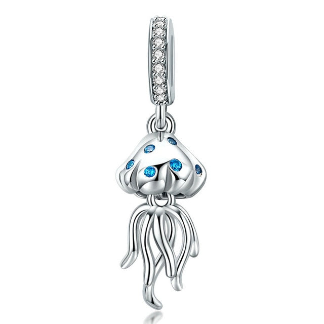 bamoer Silver 925 Dolpin Animal Mermaid Pendant Charm for Jewelry Making Fit Bracelet  Necklace Sterling Silver BSC159
