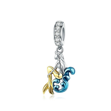 bamoer Silver 925 Dolpin Animal Mermaid Pendant Charm for Jewelry Making Fit Bracelet  Necklace Sterling Silver BSC159