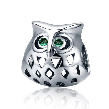 bamoer Owl Mom and Baby Metal Charm 925 Sterling Silver Animal Guardian Charm fit Original Bracelet Jewelry Accessories BSC238