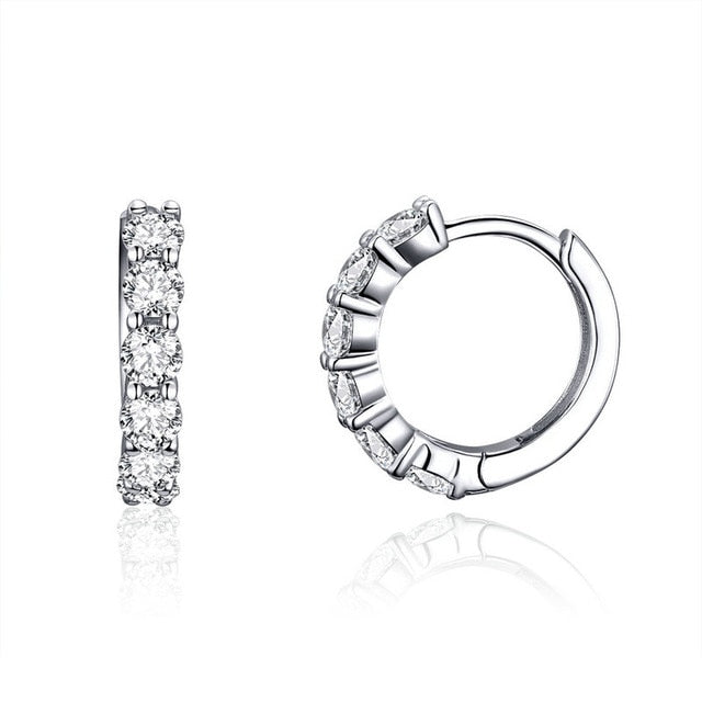 bamoer 100% Pure 925 Sterling Silver Jewelry Infinite Love Hoop Earrings for Women Luxury Engagement Statement Jewelry SCE872
