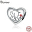 bamoer Love Sketch Metal Beads Women Jewelry Making 925 Sterling Silver Plated platinum Charm fit Original Bracelet DIY BSC321