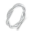 bamoer 3 STYLE BRAIDED PAVE LEAVES My Princess Queen Crown SILVER Color RING Twist Of Fate Stackable Ring PA7222
