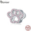 bamoer 925 Sterling Silver Pet Cat Paw Footprint Bead Charm for Bracelet DIY Jewelry Making Luxury Brand Jewelry BSC164