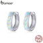 bamoer Real 925 Sterling Silver minimalist Hoop Earrings for Women Ear Circle Hoops Brincos Engagement Statement Jewelry SCE861