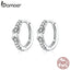 bamoer 100% Pure 925 Sterling Silver Jewelry Infinite Love Hoop Earrings for Women Luxury Engagement Statement Jewelry SCE872