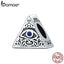 bamoer Real 925 Sterling Silver Eye Charm for Original 3mm Bracelet&Bangle Enamel Metal Beads SCC1567