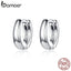 BAMOER 2019 New 925 Sterling Silver Polishing Tiny Circle Hoop Earrings for Women and Men Korean Style Fine Jewelry SCE552