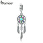 bamoer Authentic 925 Sterling Silver Bohemian Dream Catcher Pendant Charm fit Bracelet Necklace Silver DIY Jewelry Making SCC961