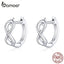 bamoer Geometric Infinity Love Hoop Earrings for Women Minimalist Silver 925 Jewelry Daily Accessoreis 2019 Female Bijoux SCE743