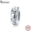 bamoer Classical Pattern Charm fit Original Bracelets & Bangle 925 Sterling Silver Fine Jewelry SCC1559