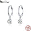 bamoer 925 Sterling Silver Clear CZ Waterdrop Hoop Earrings for Women Wedding Engagement Statement Luxury Jewelry SCE830