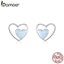 bamoer Heart in Heart Stud Earrings for Women 925 Sterling Silver Love Couple Statement Jewelry 2020 New Oorbellen SCE858