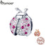 BAMOER New Arrival 925 Sterling Silver Ladybug Pink Cubic Zircon Insect Charms Beads fit for Bracelets DIY Jewelry SCC1120