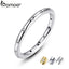 BAMOER 2 Colors 925 Sterling Silver Droplets Stackable Finger Classic Ring for Women Wedding Jewelry Valentine's Day Gift PA7132