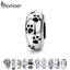 BAMOER Authentic 925-sterling-silver Dog Animal Footprint Cat Heart LOVE Spacer Charm Fit  Bracelet DIY Original SCC594
