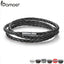 BAMOER 6 Color Wholesale Long Chain Adjustable Magnet Buckle Unisex Leather Bracelets for Women and Men Fashion Jewelry PI0063